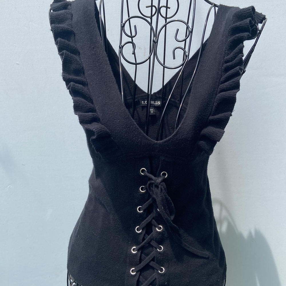 Express black corset sweater top